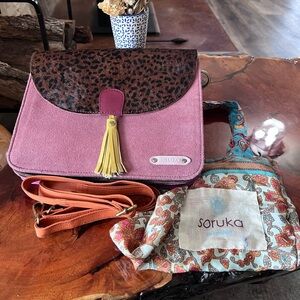 Soruka Olivia Suede Crossbody with leopard print accents Recycled leather
NEW